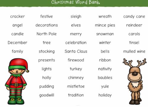 Poem contest Christmas Word Bank - All Poetry