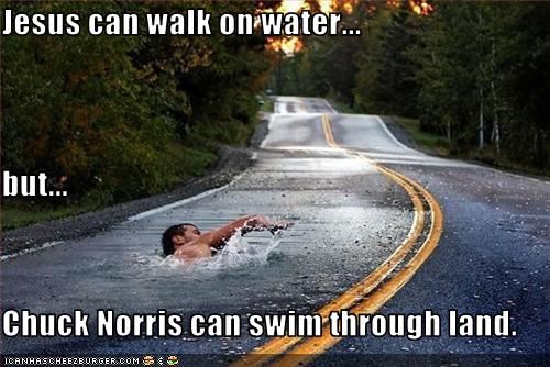 Jesus Can Walk On Water But Chuck Norris Can Swim Through Land - a poem ...