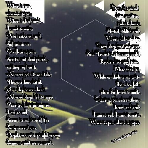Where Is Pen Where Is Paper A Poem By Sadashivan Nair All Poetry