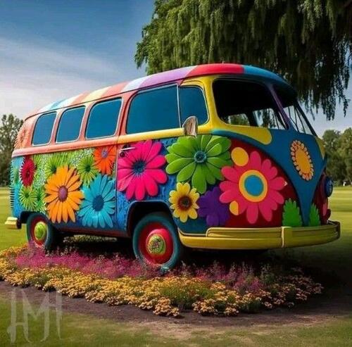 Flower Power on the Side of a Bus - a poem by PinkFaerie5 - All Poetry