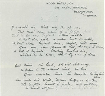 analysis of the poem the soldier by rupert brooke